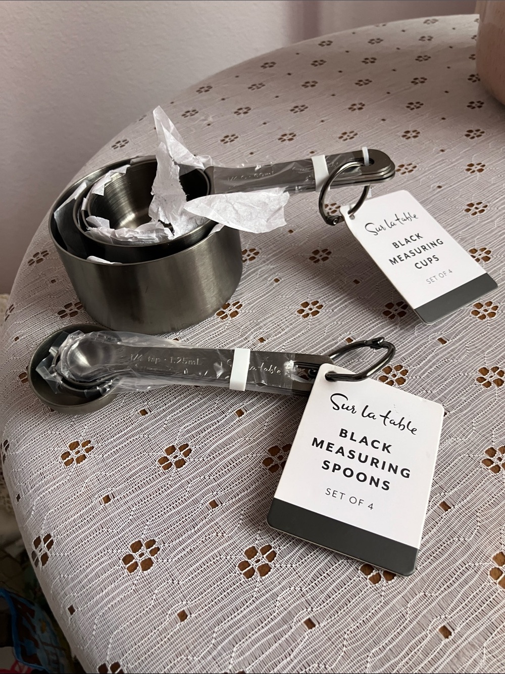 Sur La Table Black & Stainless Measuring Cups and Spoons Set